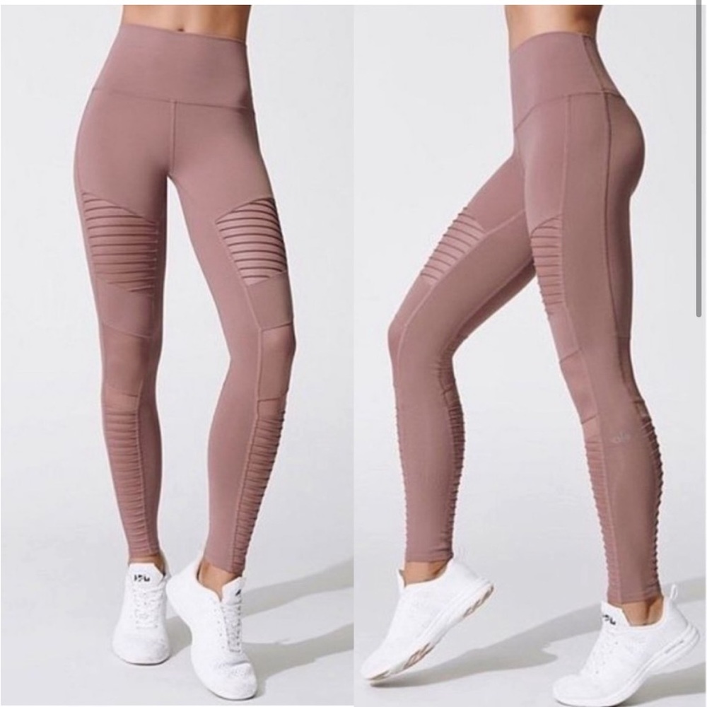 ALO High Waist Moto Leggings size M in Smokey Quartz